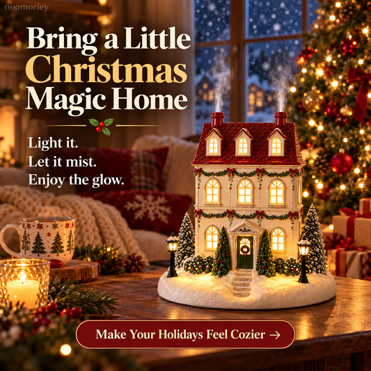 50% OFF🏠 Christmas House Aroma Diffuser – Gentle Mist & Glowing Windows