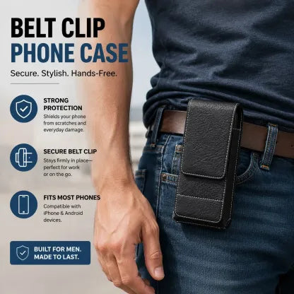 🔥Waist Belt Cell Phone Pouch 📱 Multi-Pocket Leather Holster with Card Holder