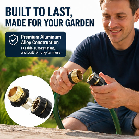 💧 Aluminum Alloy Garden Hose Connector (Quick-Connect 3/4")