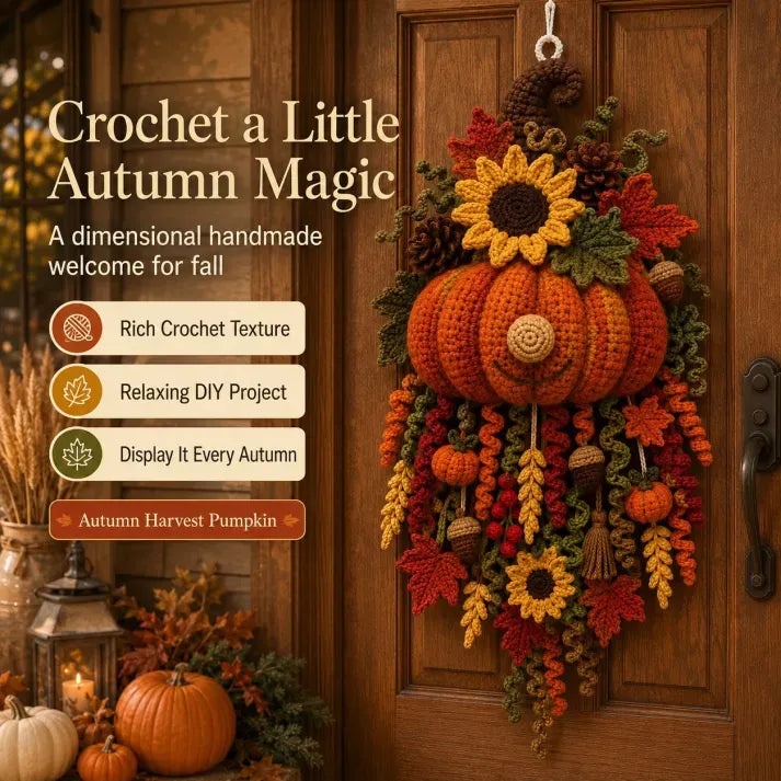 🔥🧶 DIY Seasonal 3D Crochet Door Hanger Kit Collection | Coordinated Yarn, Filling, Accessories & Step-by-Step Instructions Included 💕