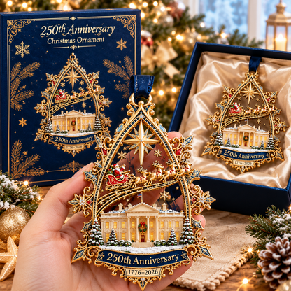 🏆🇺🇸 Limited Edition!🔥250th Anniversary: Santa Flying Over the White House on a Snowy Night