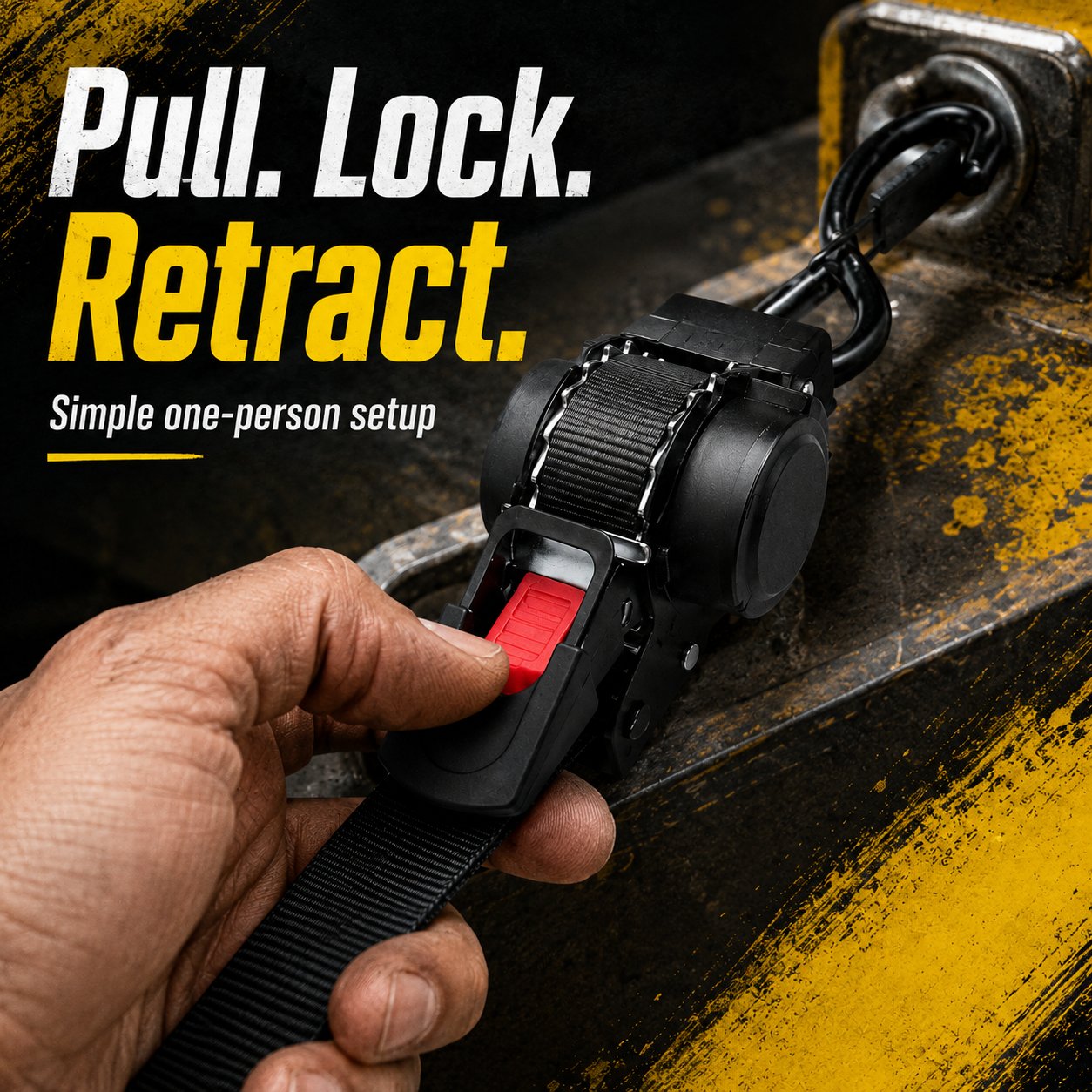 Auto-Retract Ratchet Tie Down Straps