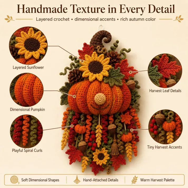 🔥🧶 DIY Seasonal 3D Crochet Door Hanger Kit Collection | Coordinated Yarn, Filling, Accessories & Step-by-Step Instructions Included 💕