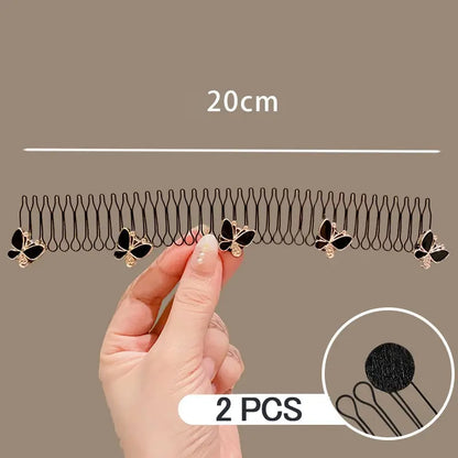 U Shape Hair Finishing Fixer Comb, Stretchable Wavy Hair Styling Pins 🖤