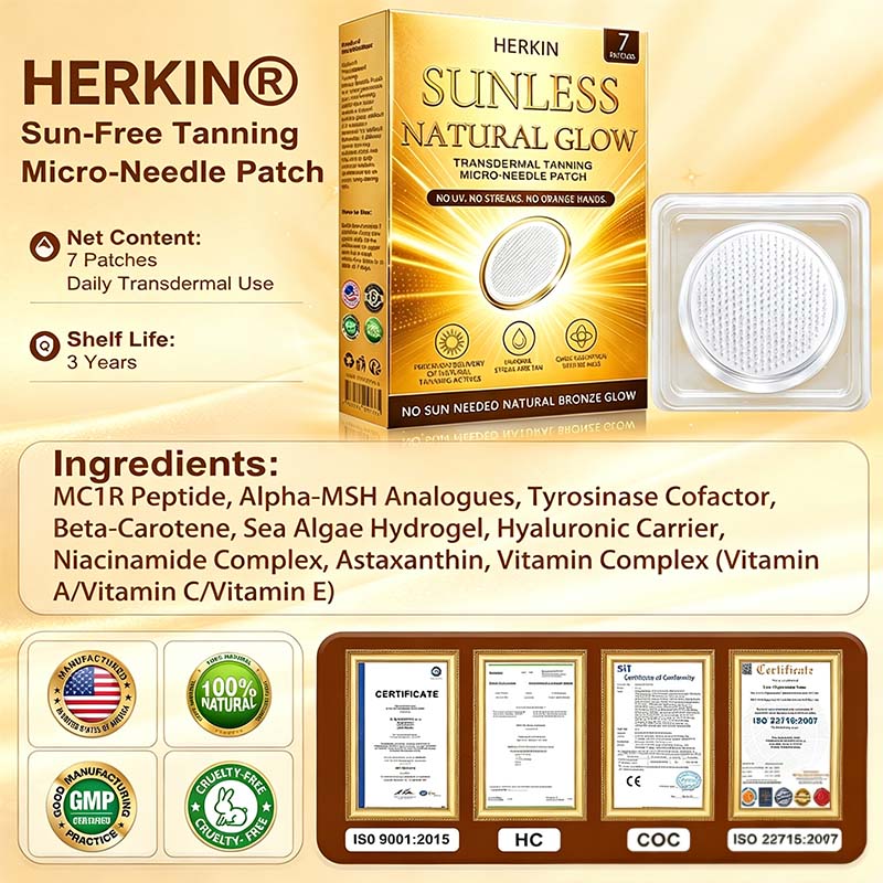 Sun-Free Micro-Needle Tanning Patches, Natural Even Bronze Tan, No Streaks & Orange Tone🧴