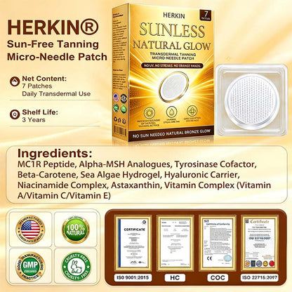Sun-Free Micro-Needle Tanning Patches, Natural Even Bronze Tan, No Streaks & Orange Tone🧴