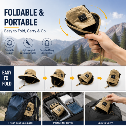 Outdoor Sun Protection Hat with Wide Brim and Neck Flap