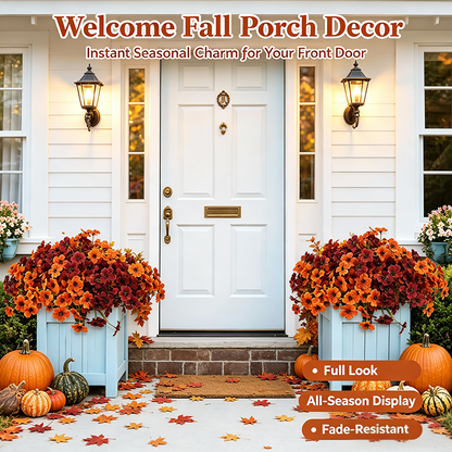 🔥HOT SALE 50 % OFF🍂Fall Artificial Flower Halloween 12pcs, UV Resistant Colorful Fake Flower🍂