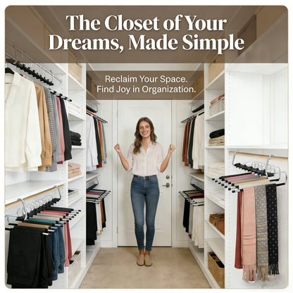 👖 9-Tier Space-Saving Pants Hangers – 2 Pack