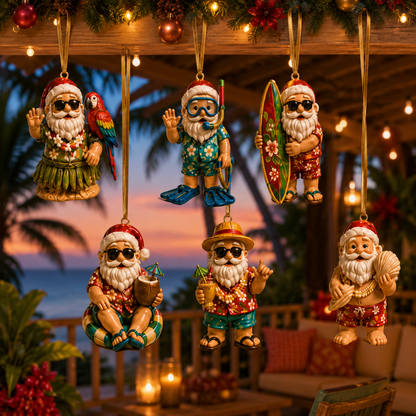 ✨24-Day Christmas Countdown Advent Calendar –Beach-vacation Santa Claus