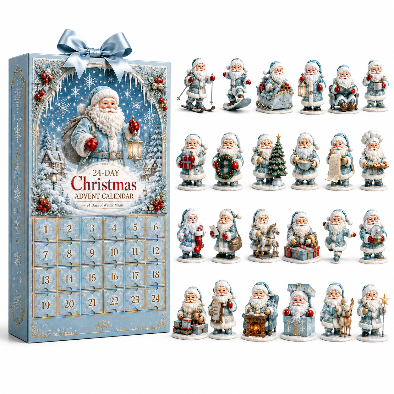 ✨24-Day Christmas Countdown Advent Calendar –Icy Santa Claus Ornament