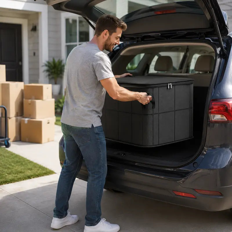 Spacious Moving Storage Bin, Zippered Organizer for Quilts, Large Capacity Fabric Bag for Moving Day & Bedroom Use 📦