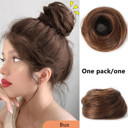 Synthetic Messy Bun Hair Piece for Women, Curly Updo Scrunchie Extension for Instant Volume and a High Crown💇‍♀️