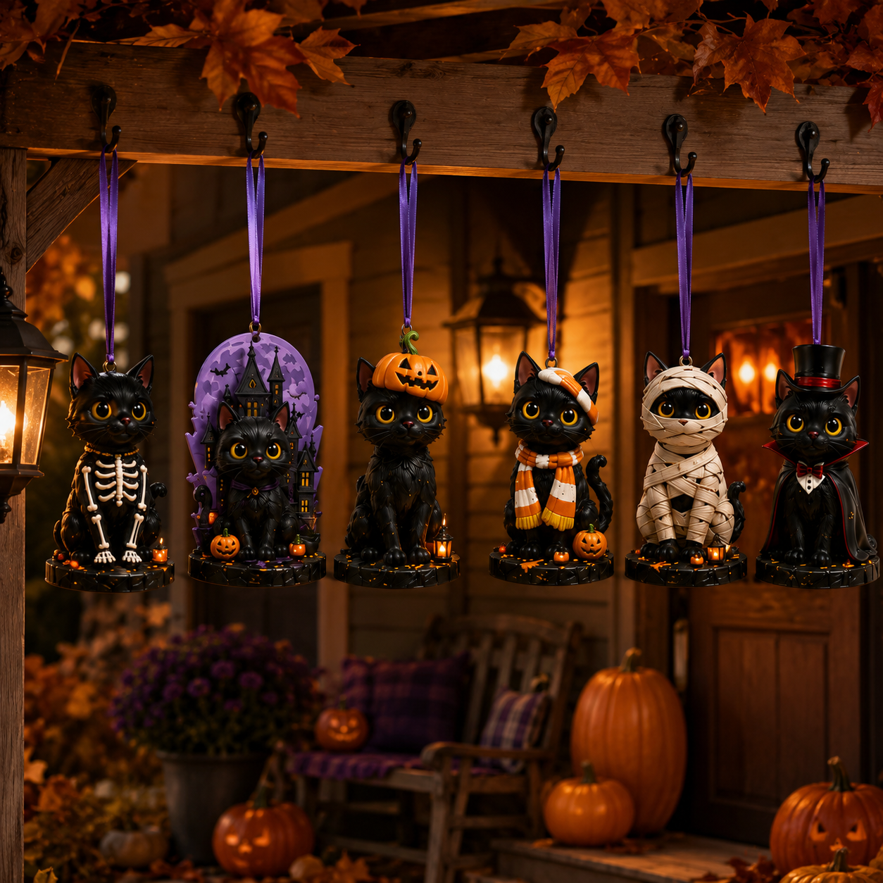 🔥Last 30 pcs✨⏰ Limited anniversary edition✨24-Day Christmas Countdown Advent Calendar –Halloween black cat Ornament
