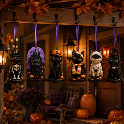 🔥Last 30 pcs✨⏰ Limited anniversary edition✨24-Day Christmas Countdown Advent Calendar –Halloween black cat Ornament