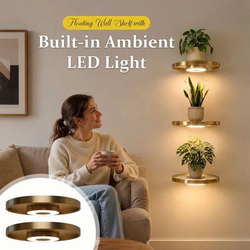 🌿 Floating Plant Shelf with Built-in Ambient LED Light
