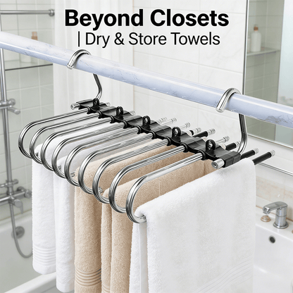 👖 9-Tier Space-Saving Pants Hangers – 2 Pack