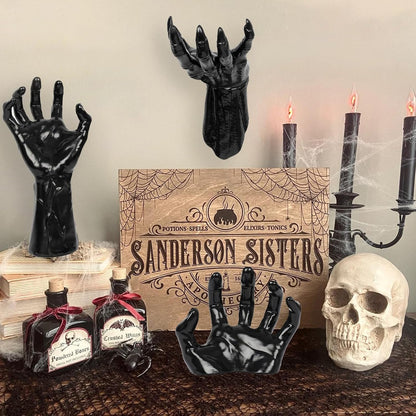 3-Piece Creepy Reaching Hand Wall Decor Set with LED Candles