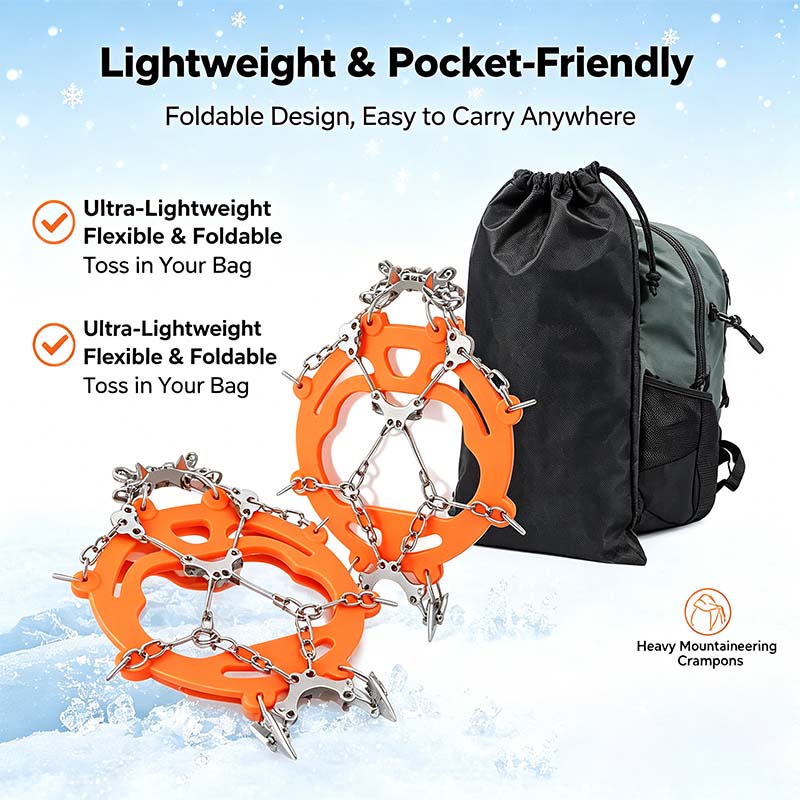 Ice Cleats for Shoes and Boots, Lightweight Crampons Anti-Slip Traction Snow Grips👢
