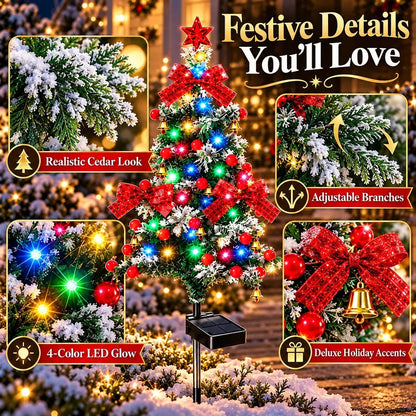 🔥 Solar Cedar Christmas Tree Lights| Festive Outdoor Holiday Decor