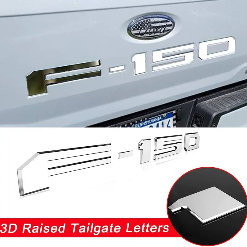 F-150 Upgrade Accessories: 3D Emblem – Tailgate Insert Lettering – Stylish Trim Designed for Pickup Owners