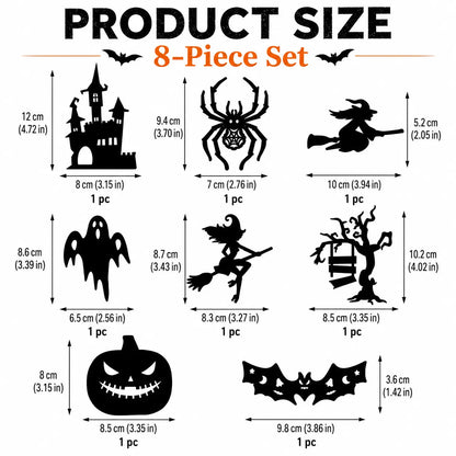 Halloween LED Silhouette Wall Light Stickers, Battery Powered Peel & Stick Decor Lights🦇