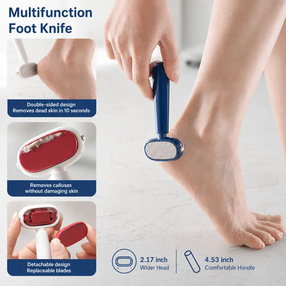 Dual‑Sided Foot Callus Remover, Replaceable Stainless Steel Blade Foot Scraper🦶