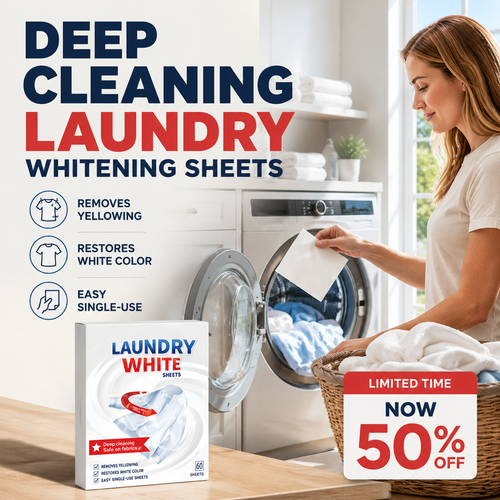 🔥BUY 1 GET 1 FREE 💥 Deep Cleaning Laundry Whitening Sheets ✨🧺 Powerful Stain Remover Brightening Fabric Laundry Cleaning Sheets