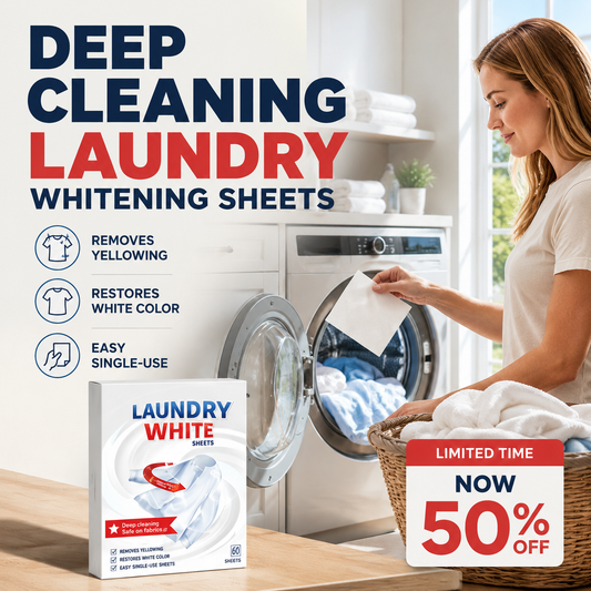 🔥BUY 1 GET 1 FREE 💥 Deep Cleaning Laundry Whitening Sheets ✨🧺 Powerful Stain Remover Brightening Fabric Laundry Cleaning Sheets