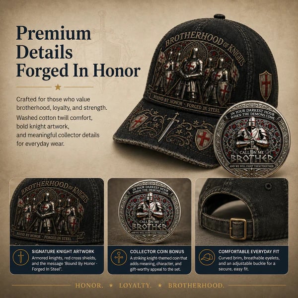 ⚔️ Brotherhood Of Knights Honor Cap 🎁Free Honor Coin With Every Cap Purchase