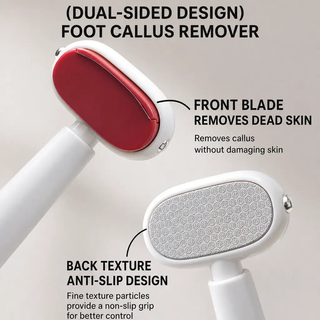 Dual‑Sided Foot Callus Remover, Replaceable Stainless Steel Blade Foot Scraper🦶
