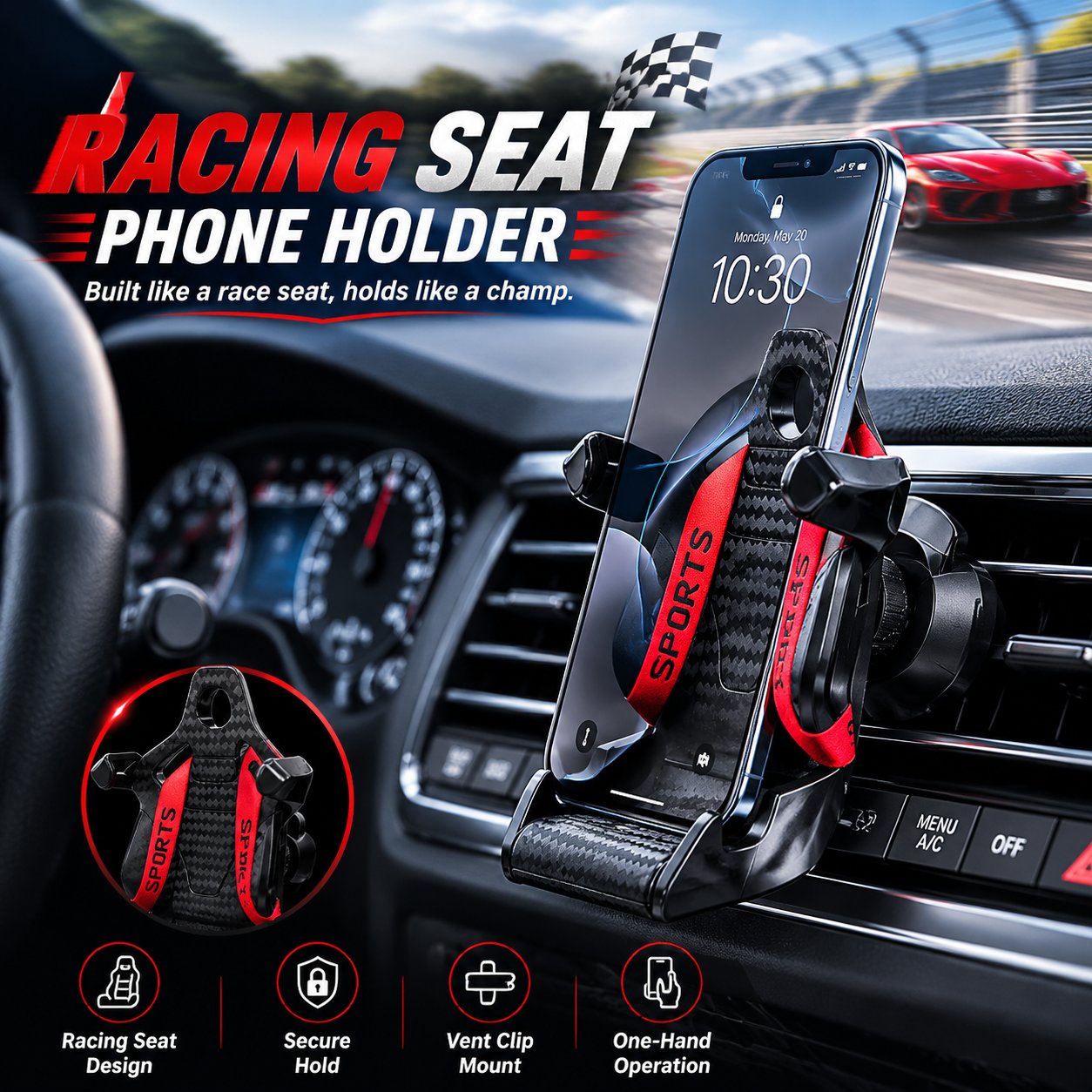 Car Racing Seat Shape Phone Holder