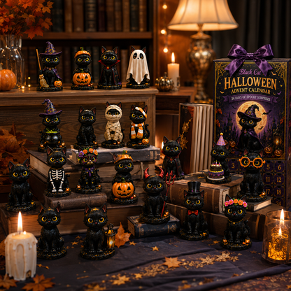🔥Last 30 pcs✨⏰ Limited anniversary edition✨24-Day Christmas Countdown Advent Calendar –Halloween black cat Ornament