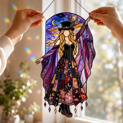 💥💃 Stevie Nicks 🤘 Handmade Stained Glass Spinning Suncatcher