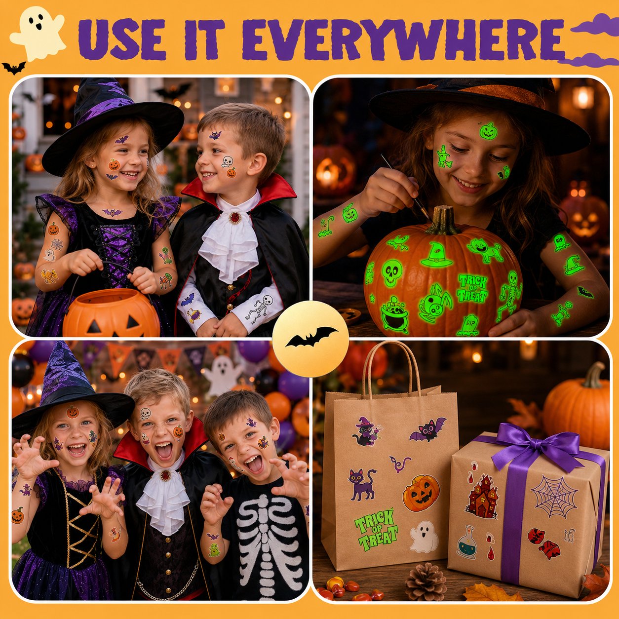 🎃✨ Spooky Glow Tattoos – Halloween Temporary Body Art That Lights Up The Night