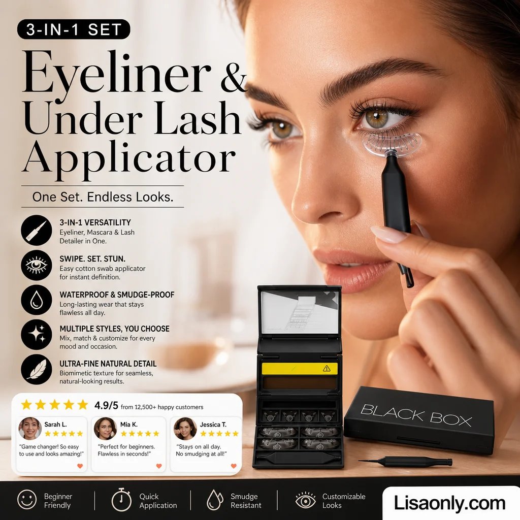 3-in-1 Eye Makeup Stamp - Create Perfect Eyeliner & Natural Lower Lashes In Seconds