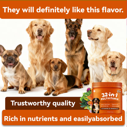 🐶 32-IN-1 ALL-IN-ONE MULTIVITAMIN CHEWS FOR DOGS