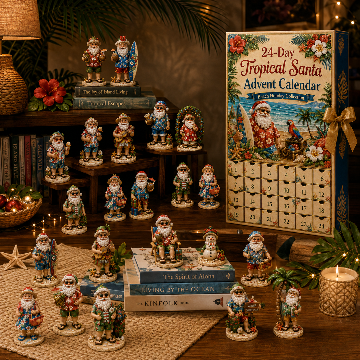 ✨24-Day Christmas Countdown Advent Calendar –Beach Santa