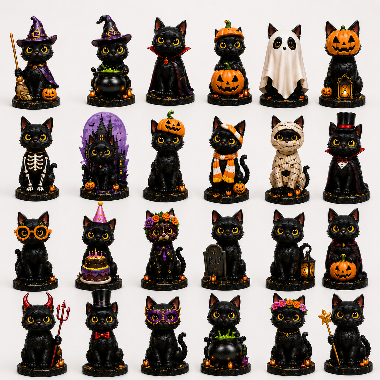 🔥Last 30 pcs✨⏰ Limited anniversary edition✨24-Day Christmas Countdown Advent Calendar –Halloween black cat Ornament