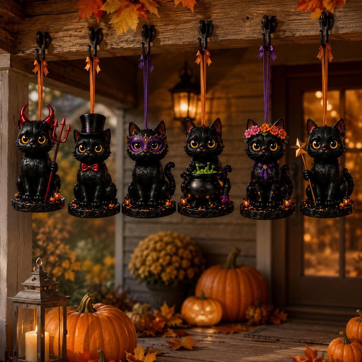 🔥Last 30 pcs✨⏰ Limited anniversary edition✨24-Day Christmas Countdown Advent Calendar –Halloween black cat Ornament