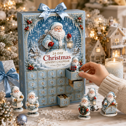 ✨24-Day Christmas Countdown Advent Calendar –Icy Santa Claus Ornament