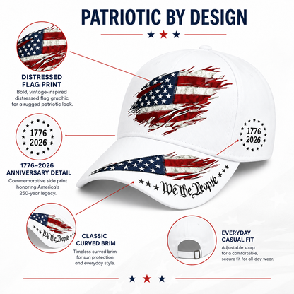 250th Anniversary Print Baseball Cap, Adjustable Unisex Sun Cap⭐