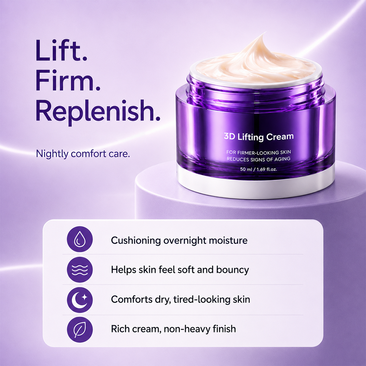 3D Lifting Cream 1.7 fl oz | Advanced Korean Facial Night Cream 2026