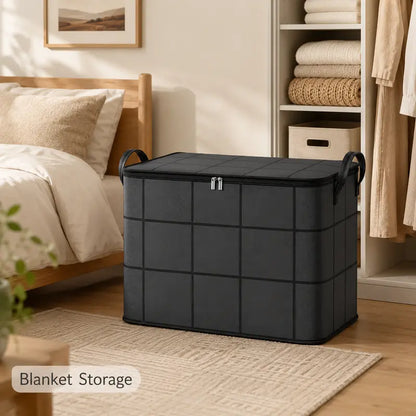 Spacious Moving Storage Bin, Zippered Organizer for Quilts, Large Capacity Fabric Bag for Moving Day & Bedroom Use 📦