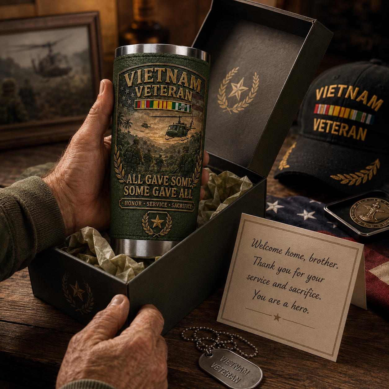🔥 HOT SALE 55% OFF 🇺🇸 Vietnam War Veteran Commemorative Travel Tumbler