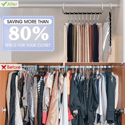 👖 9-Tier Space-Saving Pants Hangers – 2 Pack
