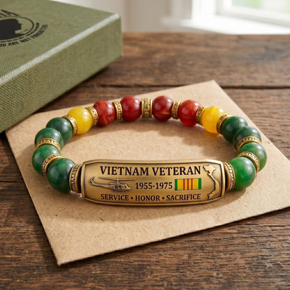 🎖️Vietnam Veteran Tribute Beaded Bracelet with Giftbox