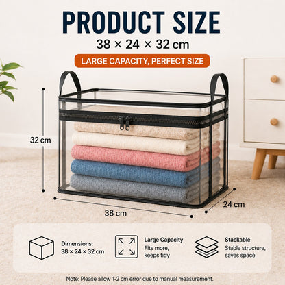 🔥2‑Pack Heavy‑Duty Clear Plastic Storage Box with Hinged Lid