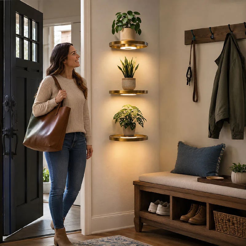 🌿 Floating Plant Shelf with Built-in Ambient LED Light