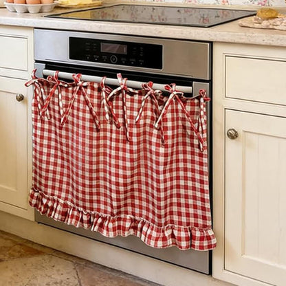 🧺 Handmade Oven Skirts | Farmhouse Kitchen Décor🔒 Heat-Resistant | 🎀 Effortless Install | ✨ Hide Clutter & Elevate Style